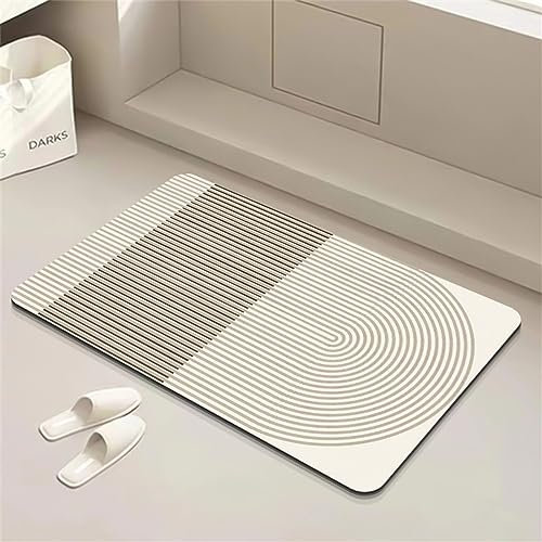 Badezimmerteppich, Badematte, FußMatte, Badteppich 90x120cm, Badvorleger, Badematte Badteppich Badvorleger Rutschfest Waschbar, Teppich Badezimmer Teppiche, Bathroom Mat, Bath Mat, Badematten, Beige
