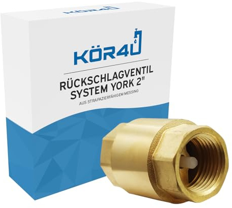 kör4u Rückschlagventil York 2 Zoll, Messing PN10, Innengewinde, Trinkwasser
