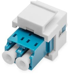 DIGITUS modulo Keystone per Fibra Ottica - LC/LC Duplex - Fibra di Vetro monomodale - OS2 - Manicotto in Ceramica - per Pannelli Patch o scatole di Giunzione - Blu/Bianco
