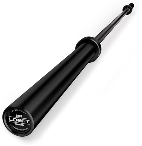 LOEFT 7ft Olympic Barbell, 45 lb Barbell for Powerlifting and Weightlifting, 2000 lbs Weight Capacity 215K PSI Weight Bar Fit 2 Weights for Squat, Bench Press, Deadlift
