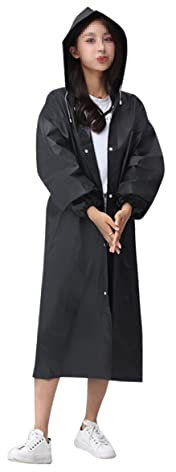 BESPORTBLE 3stücke Schwarze Wiederverwendbare Regenponchos Aus Eva Tragbare Wasserdichte Regenjacken Für Erwachsene Leicht Mit Kapuze Und Elastischen Ärmeln Für Outdoor-aktivitäten