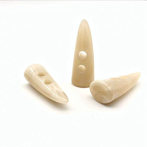 CHTME Knebelknöpfe Harz Knöpfe 20Pcs 4.8cm Knebelknöpfe Zwei Löcher Knöpfe Nähknöpfe Knebelknöpfe mit Hornimitat Zahnharz Für DIY-Kleidung Nähzubehör Knebelknöpfe
