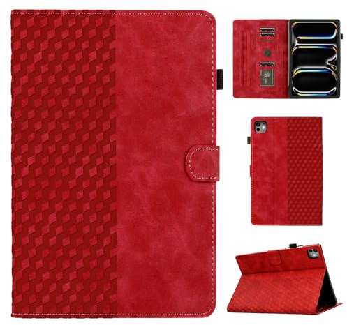 CASAFUNY Fodral för iPad Pro 13 tum M4 2024 Magnetiskt Skyddshölje Fodral Surfplatta Ultratunn med stativfunktion för iPad Pro 13 tum (M4) 2024 7 Generation, Röd