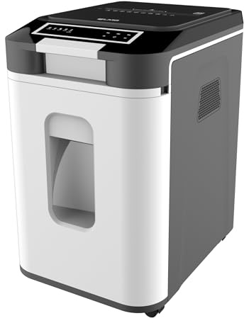 Aktenvernichter, Papierschredder bis 200 Blatt gleichzeitig, Autofeed Schredder, P4, Reisswolf mit 35L Papierkorb, Extrem leise mit nur 65dB, Kreuzschnitt Partikelschnitt