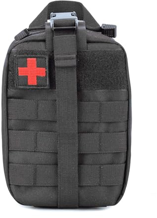 MOLLE Medizinische Tasche EMT Erste Hilfe Tasche Rip-Away IFAK Taktik Praktische Tasche Camping Wandern Rucksack Reisen Medizinische Versorgung Tasche nur (schwarz)