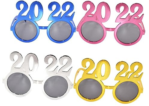 Alipis 1 Satz 2022 Stylingbrille Junggesellinnenabschiedsbrille Hochzeitsbrille Rave-Brille Partyzubehör Lustig Silvesterbrille Festivalausrüstung Sonnenbrille 2022 Gläser STK 4 Stück