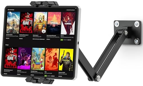 Tendak Tablet Wandhalterung, Aluminium iPad Wandhalterung, 360° Drehbarer und Faltbar für iPad Pro Air Mini, Galaxy Tab, alle 4.7-13.5 Tablets