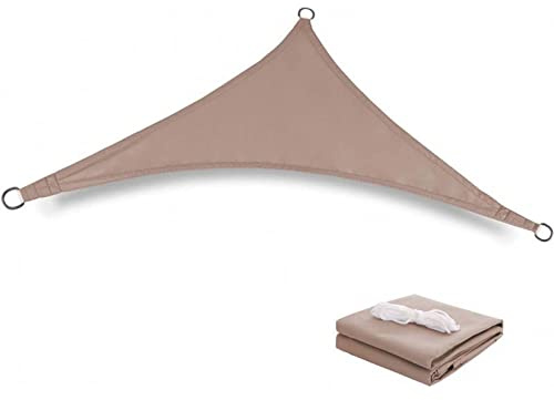 LUYAYW Tenda a Vela Triangolare Vela Ombreggiante, Impermeabile Vele Parasole Protezione UV 98% per Esterno, Giardino e Terrazza, Piscina(Marron,6x6x6 Triangle)