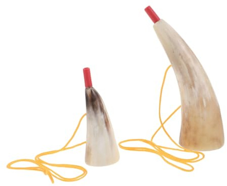 Gogogmee 2 Piezas Cuerno Vikingo de Guerra Ox Trompeta Decorativa para Fiesta Pirata Cosplay Halloween Carnaval Props Ceremonial