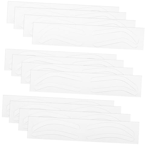 VICASKY Feuilles de Pochoirs pour Application Polyvalente pour Sourcils Ensemble de 12 en Papier Blanc Matériaux Sûrs de Maquillage et Tatouage des Sourcils