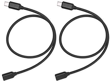 Generic Câble D'extension Mâle à Femelle de Type C, Connecteur d'alimentation PD, Forte Performance pour Divers Appareils, Noir, 2 Pièces (1 m / 3,3 Pieds)