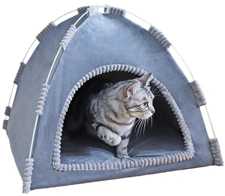 Tenda per cani – letto pieghevole recintato, rifugio portatile in peluche, comodo e autentico, accessorio per mobili per cuccioli, gatti, conigli, casa, inverno e viaggio