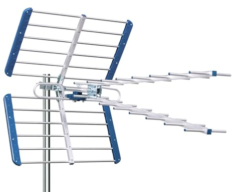 EDISION YAGI V 15db Antena TDT UHF 21-48 Exterior Digital Terrestre, con Filtro LTE 5G, Ideal para recepción de Televisión Digital Terrestre DVB-T/T2,Frecuencias 470-694Mhz,Longitud 105cm,LTE700,Azul