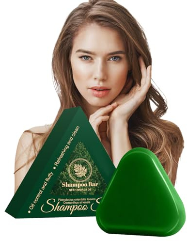 Nature Triangle Shampoo Bar - Strengthening & Thickening - Nature Seven Green Soap Shampoo - Solid Shampoo for Women & Men