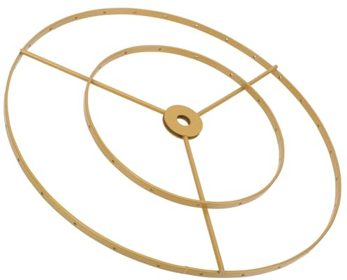 FUTUREORYY Selbstgemacht Lampenschirmrahmen 35cm Doppelter Ring aus Eisen für Deckenlampe Wohnzimmer Büro Restaurant Zubehör