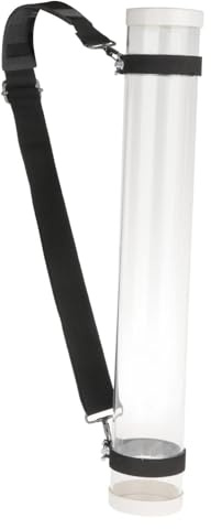 RCGOFOLLOW Träningsbadmintonhink bollrör bärbar professionell 304 rostfritt stål hållbar lätt basketboll förvaringstank justerbar rem utrustning tennis, 50 cm