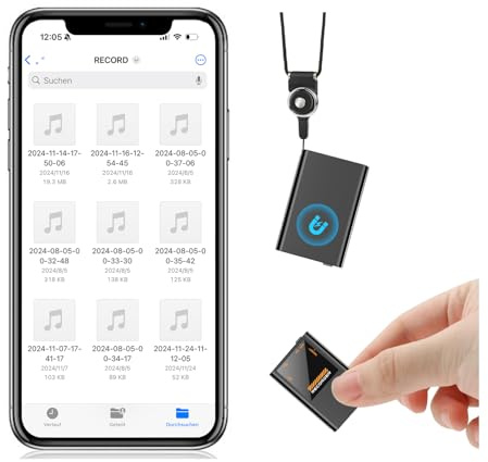 QZT 64GB Mini Diktiergerät mit eingebautem Magnet | 4520h Speicher Diktiergerät Aufnahmegerät,Wiedergabe mit DSP-Rauschunterdrückung&HD-Audio Voice Recorder, One-Touch-Aufnahme