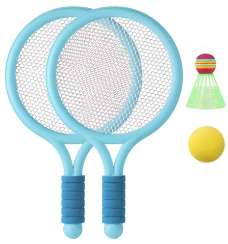 Ensemble de Badminton pour Enfants, Paquet de 2, Raquettes Tennis pour Enfants pour Jouer en intérieur et en extérieur, Jouets Jeu en Plein air pour Parents et, Ensemble badmint