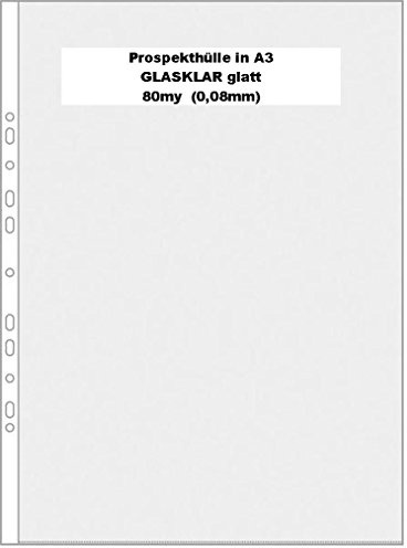 PS-Handelshaus 100x A3 Prospekthülle 80my glasklar & glatt Hochformat | 100x A3 Sichthülle aus PP-Folie. Dokumentenecht, recycelbar & ohne Aufdruck. Perfekt für große Aushänge.