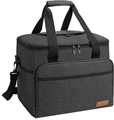 ALLCAMP Kühltasche Faltbare Picknicktasche Thermo Tasche Isoliertasche Kühlkorb Kühlbox isolierbox mit 2 kühlakkus Schwarz