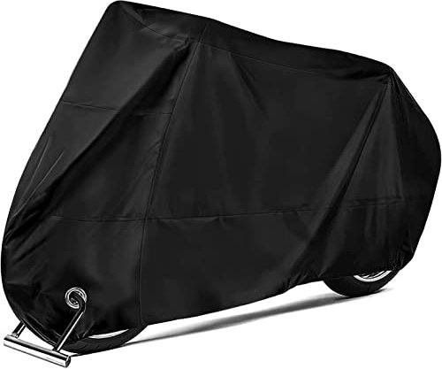 KOKOMALL Bâche Housse de Protection pour Moto 210D Couverture de Scooter Imperméable Exterieur Anti-UV Poussière Noir XL 230 x 95 x 125 cm