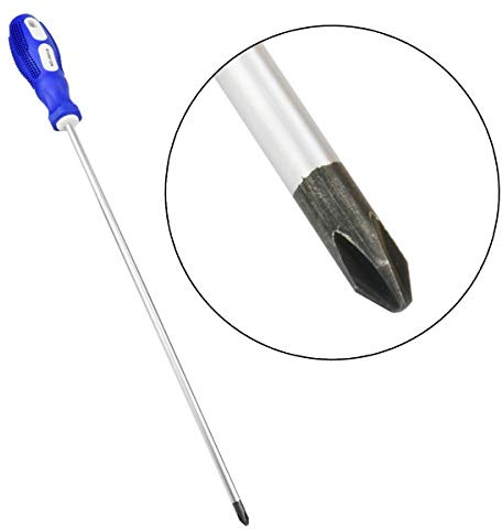 BQKKWIN Phillips Screwdriver, 12 Long Cross-head Screwdriver（PH2-#2）, Magnetic Screwdriver with Rubber Handle