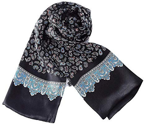 UK_Stone Klassisch 100% Seide Paisley Blumen Doppelschicht Halstuch Herren Schal 10MM
