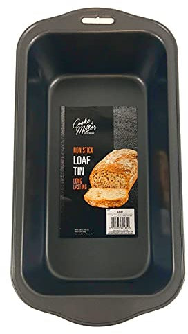 COOKE & MILLER Black Steel Rectangular Loaf Tin, 6 x 15 x29 cm - Non-Stick & Stylish Design, Ideal for Baking A Variety of Foods