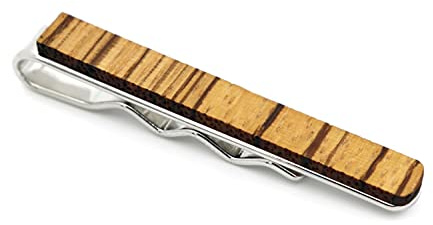 NaturSchatulle Krawattennadel Holz 5cm Einzigartige Krawattenklammer Edelstahl Herren Krawatten Clip Tie Bar Hochzeit Business Bräutigam
