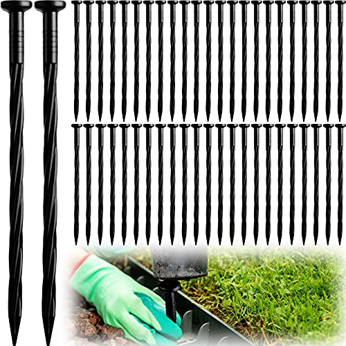 Honoson Palo da 200 cm, con bordi per paesaggio, palo in plastica, per pale, per pale da giardino, per finiture, barriere erbacce, tappeto erboso, costruzione di case (200 pezzi)