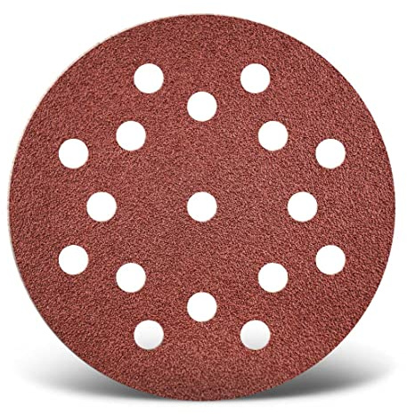 MENZER Red Schleifscheiben 125 mm, 17-Loch (25 Stk.) K24 | f. Exzenterschleifer, Normalkorund, Klettbefestigung