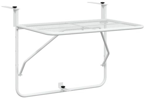 vidaXL Balkontafel 60x40 cm staal wit