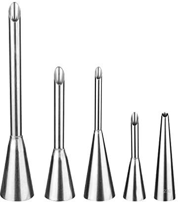 Hornear Reposteria Utensiliosde Aleación, HASLED 5 Piezas Boquillas de Repostería, Jeringa de Inyección para Cupcakes, Boquillas Manga Pastelera de Pasteles para Panadería