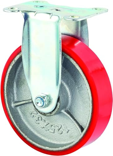 Kippen 1618CX - Rueda de hierro fundido con base fija, diámetro 125 mm.