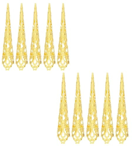 Anillos para Uñas con Punta,10 piezas Anillos para Uñas Falsas,garra anillos de uñas para Halloween de Vampiro Disfraz de Cosplay Femenino Espectáculo(plata)