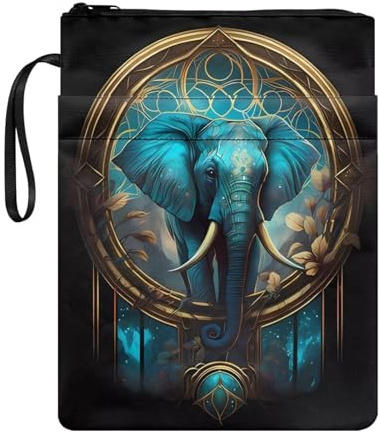 Poceacles Buchhülle mit Elefanten-Blumendruck für Buchliebhaber, Buchschutz, Buchumschläge für Taschenbücher, Polyester, langlebige Buchhüllen, Einheitsgröße, CZ25
