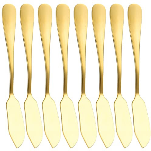 NCONCO Confezione da 8 coltelli da burro in acciaio inox, piccoli coltelli per marmellata, burro, panini, burro di arachidi, marmellate, burro di formaggio, lavabili in lavastoviglie, lucidati