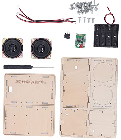 Depisuta DIY-Bluetooth-Lautsprecher-Box-Kit,DIY-Elektronik-Projekte, Bausätze, Elektronischer Klangverstärker, Bauen Sie Ihren Eigenen Tragbaren Bluetooth-Lautsprecher-Sound mit Holzgehäuse