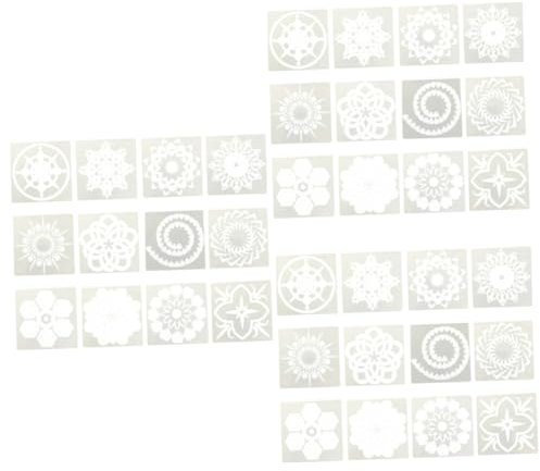 DIYEAH 36 Stk Schablonen aushöhlen Prägestempel Buchstaben Wandschablonen Taillengürtel aus Denim mandala schablonen zeichenschablonen DIY-Schablonen Zeichenvorlagen Mode schmücken Weiß
