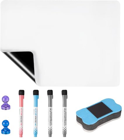 Carehabi A3 Lavagna Magnetica Frigo Lavagna magnetica cancellabile a secco con 4 pennarelli 1 cancellino 2 magneti per cucina, ufficio, scuola