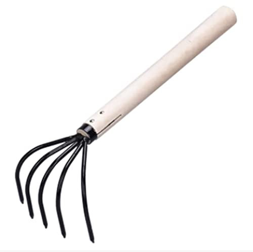 SLEDEZ Râteau De Jardin Râteau à Cinq Griffes Scarifier Le Sol Herser l'herbe Jardiner Changer Les Pots Ramasser Les Feuilles Petit râteau Jardiner Râteau à Cinq Griffes(Long Handle)