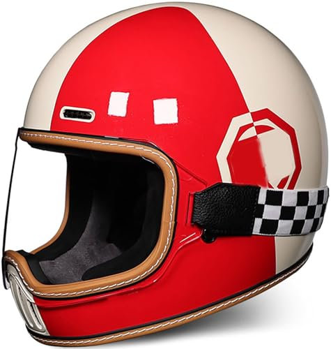 Motorrad Integralhelm Mit Klare Schutzbrille, Modularer Motorradhelm Sturzhelm Für Damen Und Herren Erwachsene, DOT/ECE Zertifiziert Vollvisierhelm Motorrad Rennhelm 8,L=59-60CM
