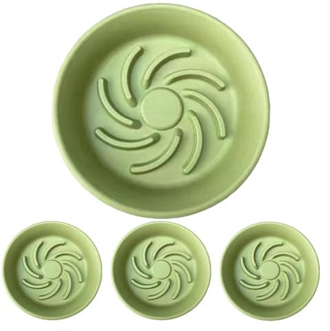 Sottobicchiere per vaso di fiori - Vaso di fiori con piattino, sottobicchiere per vaso di fiori | Confezione da 4 vassoi di drenaggio per piante in resina per davanzale Vassoio per piante rotondo da 8