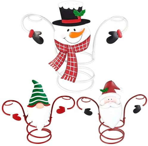 Peosaard 3 Pezzi Porta di Vetro di Vino, Supporto per Bottiglie di Vino in Vetro di Natale, Porta Bottiglia di Vino Natalizio, portabiatte da Boxe in Vetro per Esposizione per la casa