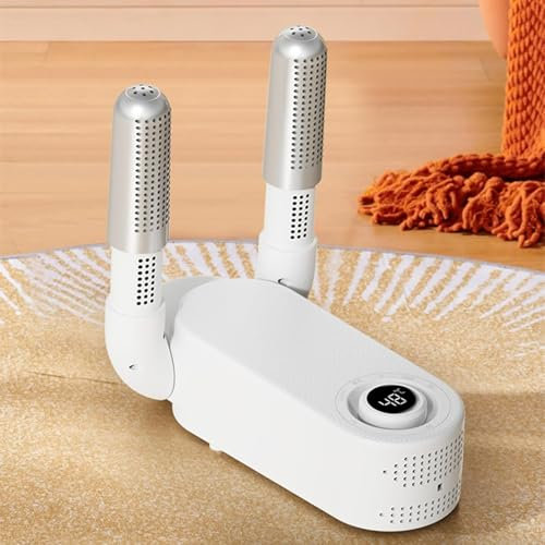 YUET Boot Dryer Shoe Dryer, Glove Dryer & Boot Warmer with Heat Blower, Portable Adjustable Rack and Timer, Folding Design & Quick Drying for Shoes, Gloves, Hats, Socks, Ski Boots UK Plug With Fuse