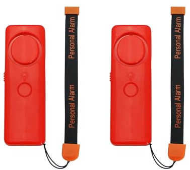 Lancoon 2 Pack Persönlicher Alarm Schlüsselanhänger mit LED-Leuchten Notfall-Sicherheitsalarm 125dB Sicherheitsgeräte Außenbereich Reise-Essentials für Frauen Männer Kinder Ältere Menschen Rot