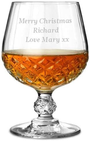 County Engraving Personalised 10oz Cut Crystal Design Brandy Glasses in Silk Lined Presentation Gift Box - Enter Your Own Custom Text. (1)