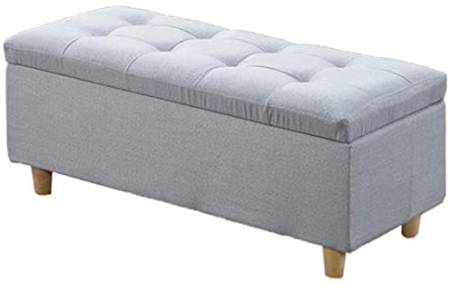 Cassapanca ottomana con coperta e fasciatoio, 100 x 40 x 40 cm, sgabello pieghevole