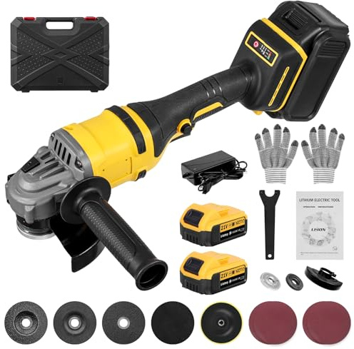 Professioneller Akku-Winkelschleifer Lithium-Winkelschleifer Multi-Speed (88V, 1500W, 125 mm Kreissägeblatt-Durchmesser, 45 mm Schnitttiefe, bürstenlos, mit 1 Sägeblatt, mit 2 Akkus)