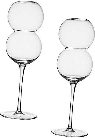 Garneck 2pcs Modern Crystal Wine Glasses High-Footed Cups Stylish Party Drinkware